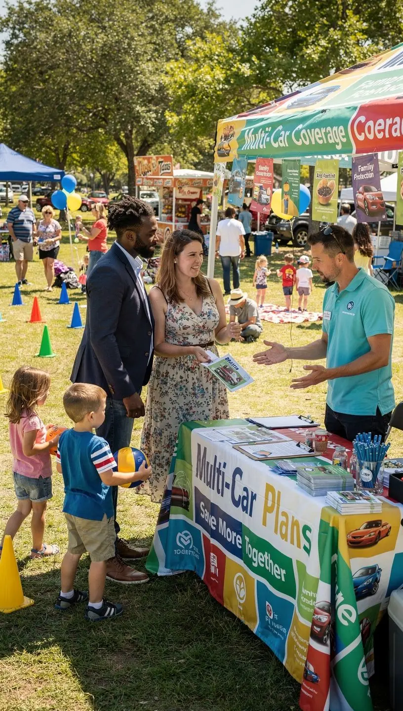 Wizualizacja procesu koordynacji polis ubezpieczeniowych dla wielu samochodów w rodzinie